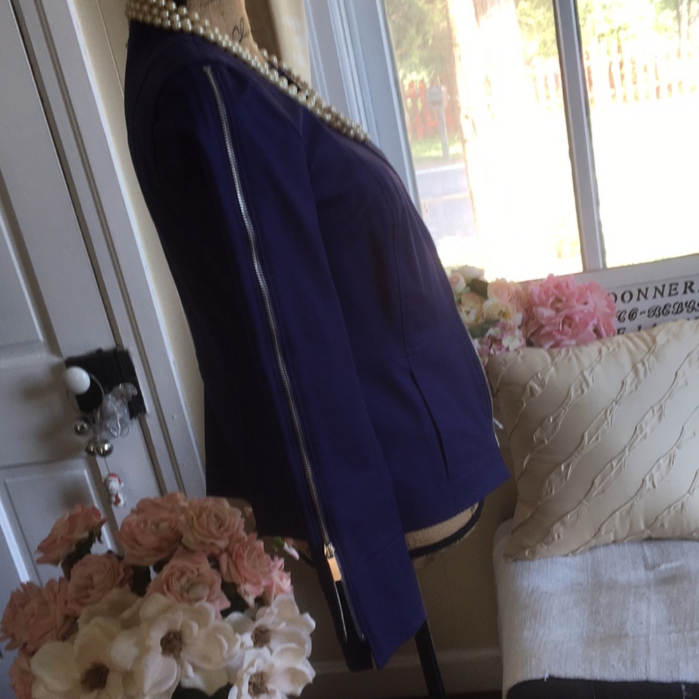 • NWT • $498 WORTH NY Purple Moon Scuba Style Jacket - Picture 5 of 16
